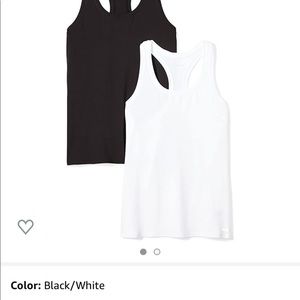 Black and white racer back tank tops